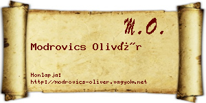 Modrovics Olivér névjegykártya